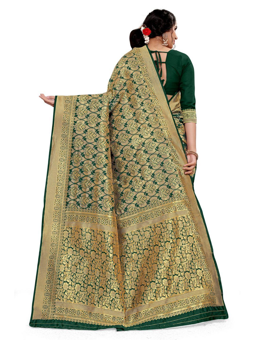 Women's Mint Green Art Silk With Blouse Piece Pack Of 1 - Rujave - Indiakreations