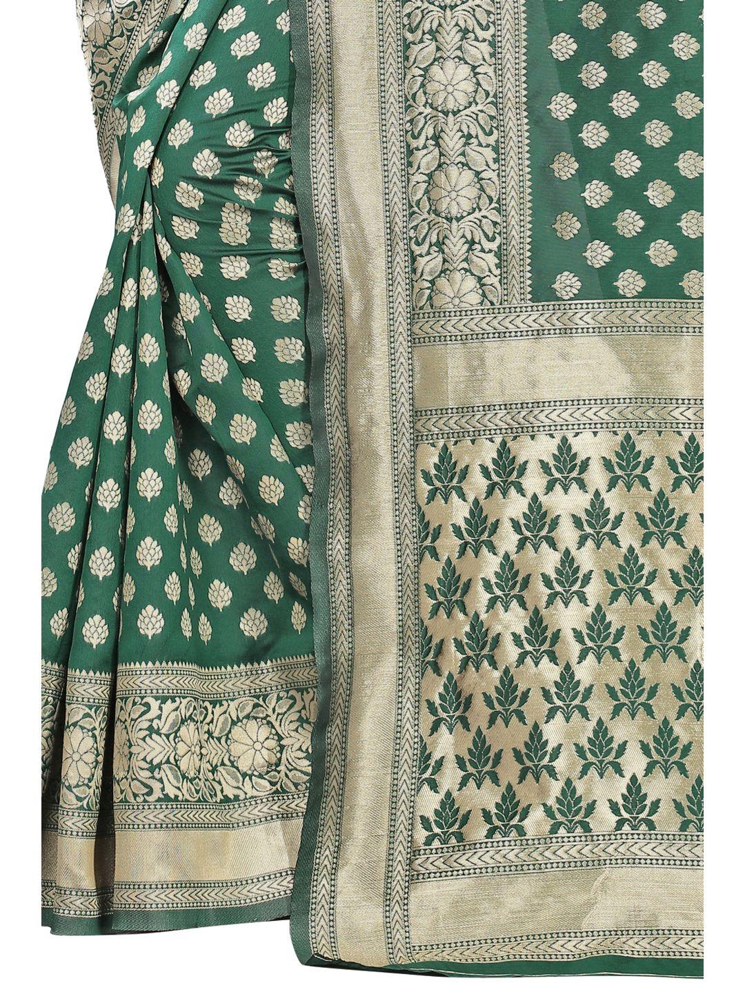 Women's Mint Green Art Silk With Blouse Piece Pack Of 1 - Rujave - Indiakreations