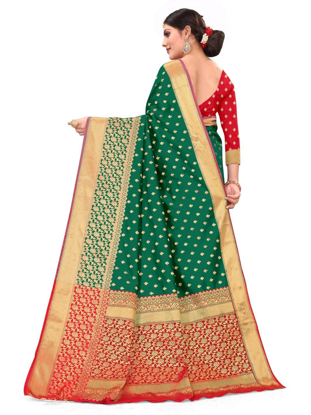 Women's Green Art Silk With Blouse Piece Pack Of 1 - Rujave - Indiakreations