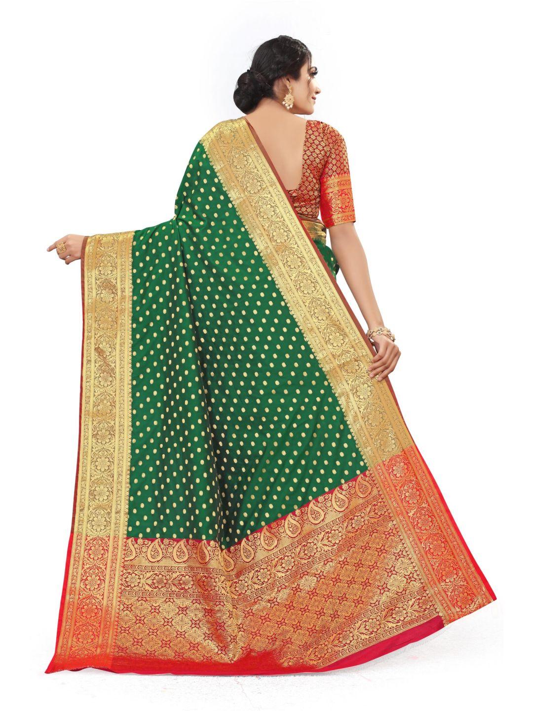 Women's Green Art Silk With Blouse Piece Pack Of 1 - Rujave - Indiakreations