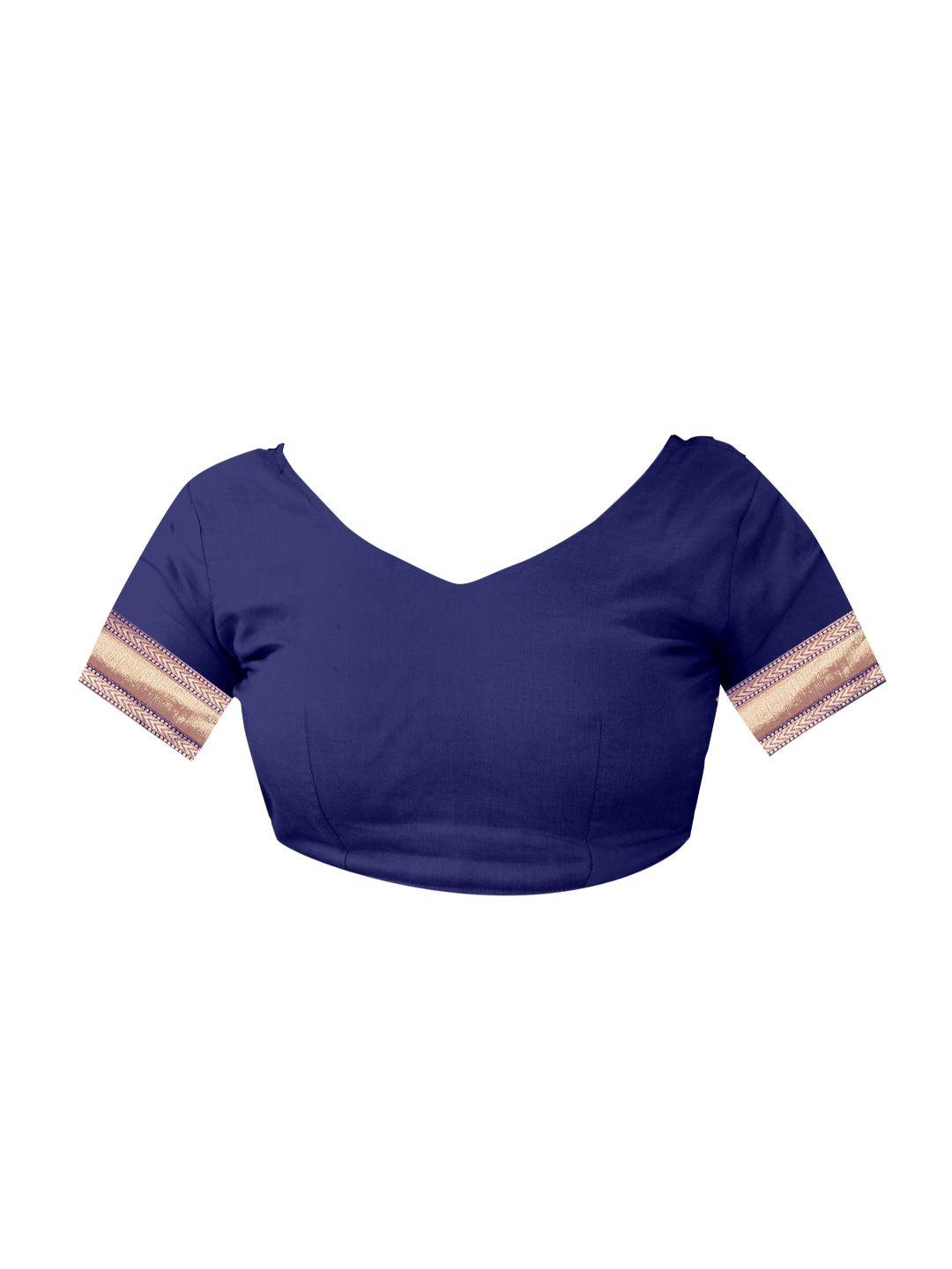 Women's Navy Blue Art Silk With Blouse Piece Pack Of 1 - Rujave - Indiakreations