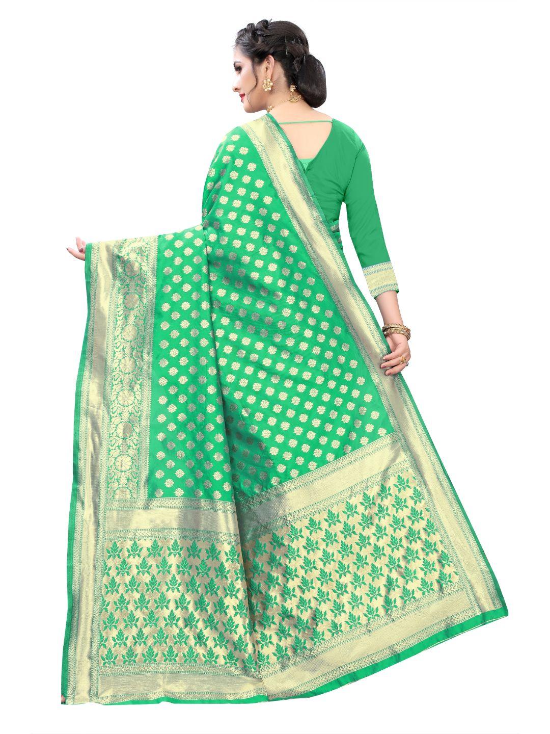 Women's Green Art Silk With Blouse Piece Pack Of 1 - Rujave - Indiakreations