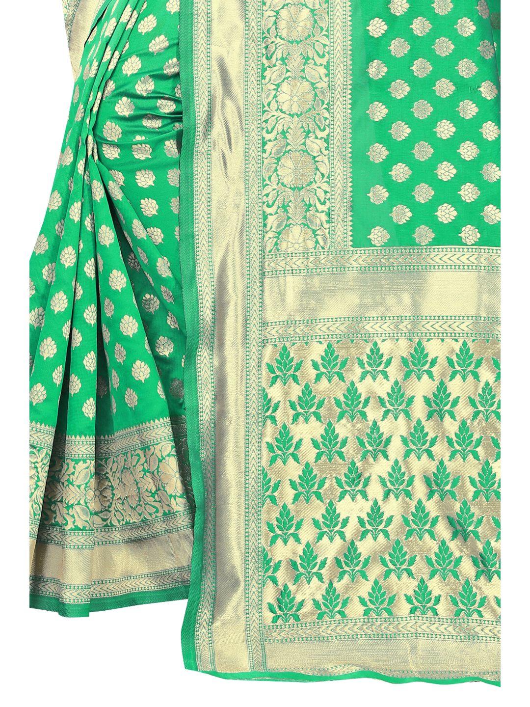 Women's Green Art Silk With Blouse Piece Pack Of 1 - Rujave - Indiakreations