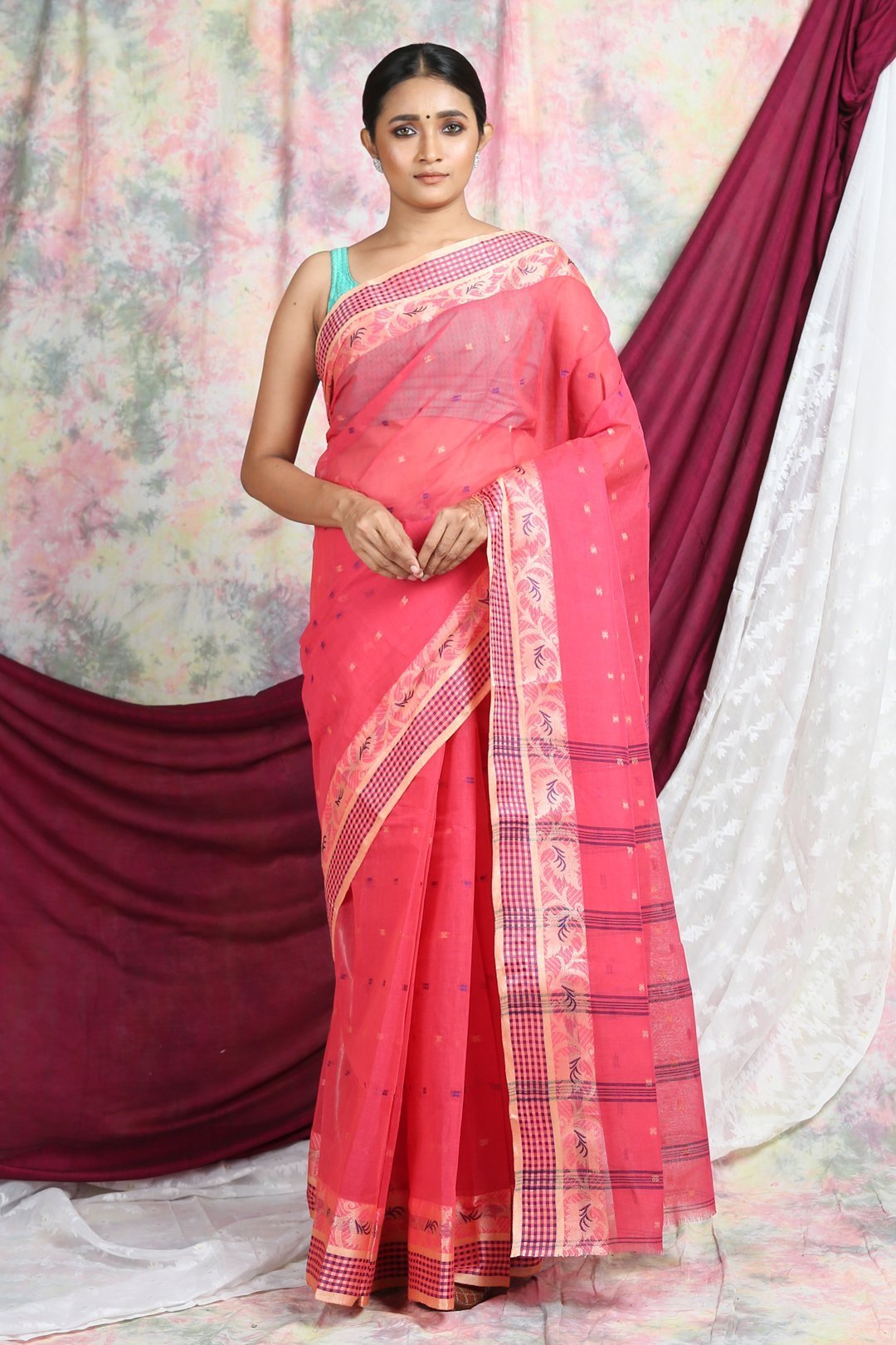 Women's Handwoven Cotton Tant Saree - Arhi