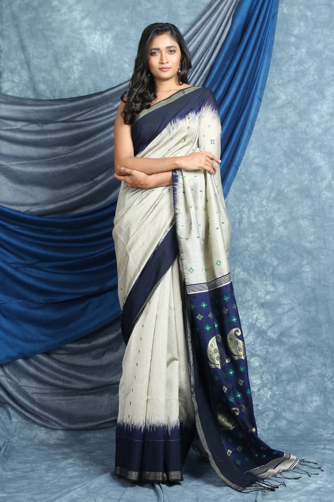 Women's Cotton Saree with Woven Pallu - Arhi