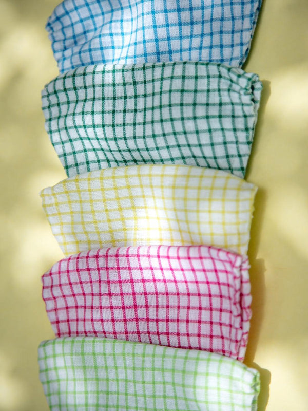 Libas Multicolored Up-cycled Cotton Masks with Checkered Pattern ( Pack of 5 )