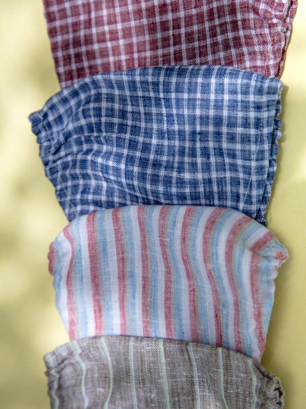 Libas Multicolored Up-cycled Cotton Masks with Stripes and Checkered Pattern ( Pack of 4 )