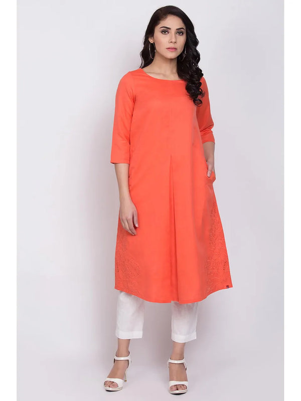 Women's Solid Kurta - BIBA - Indiakreations