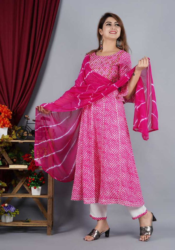 Women's Pink Kurta And Palazzo Set Rayon - Noz2Toz