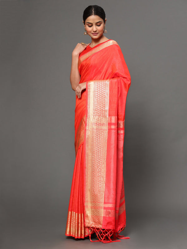 Women's Gajri Color Beautiful Ethnic Wear jacquard  Saree  - AAISHREE