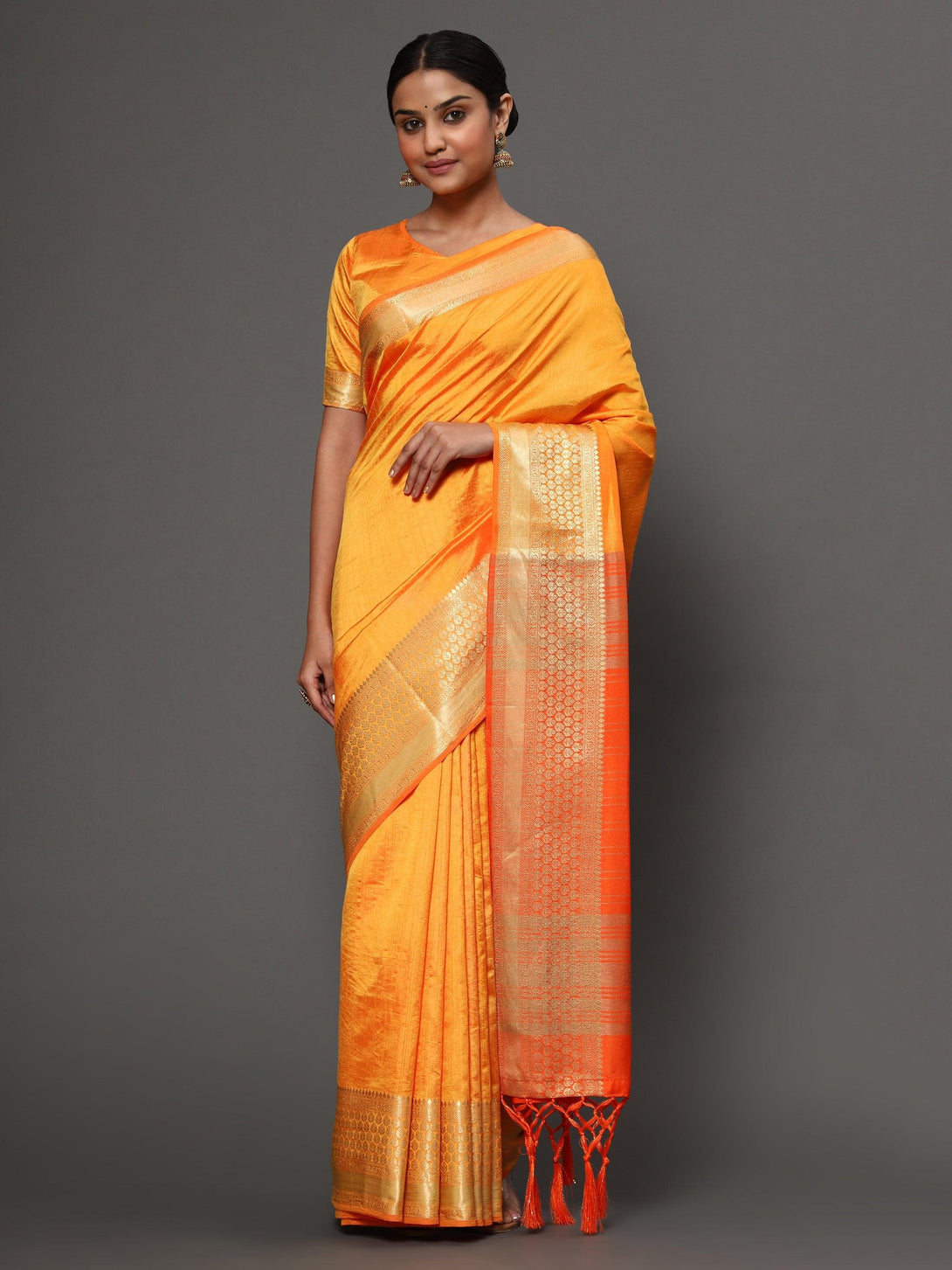 Women's Yellow Color Beautiful Ethnic Wear jacquard Saree - AAISHREE - Indiakreations