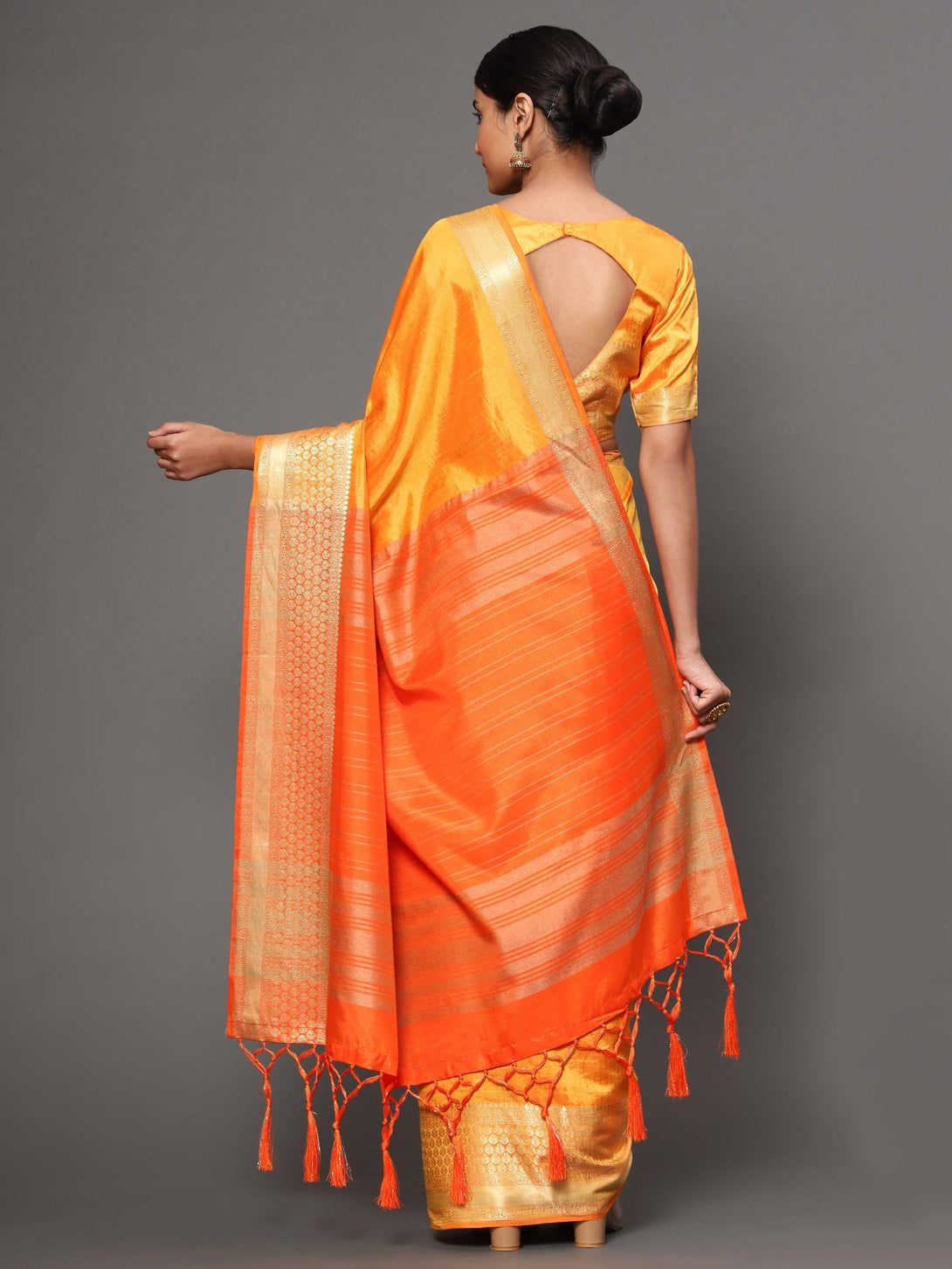 Women's Yellow Color Beautiful Ethnic Wear jacquard Saree - AAISHREE - Indiakreations