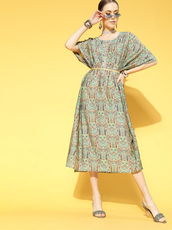 Multicoloured Printed Silk Blend Dress