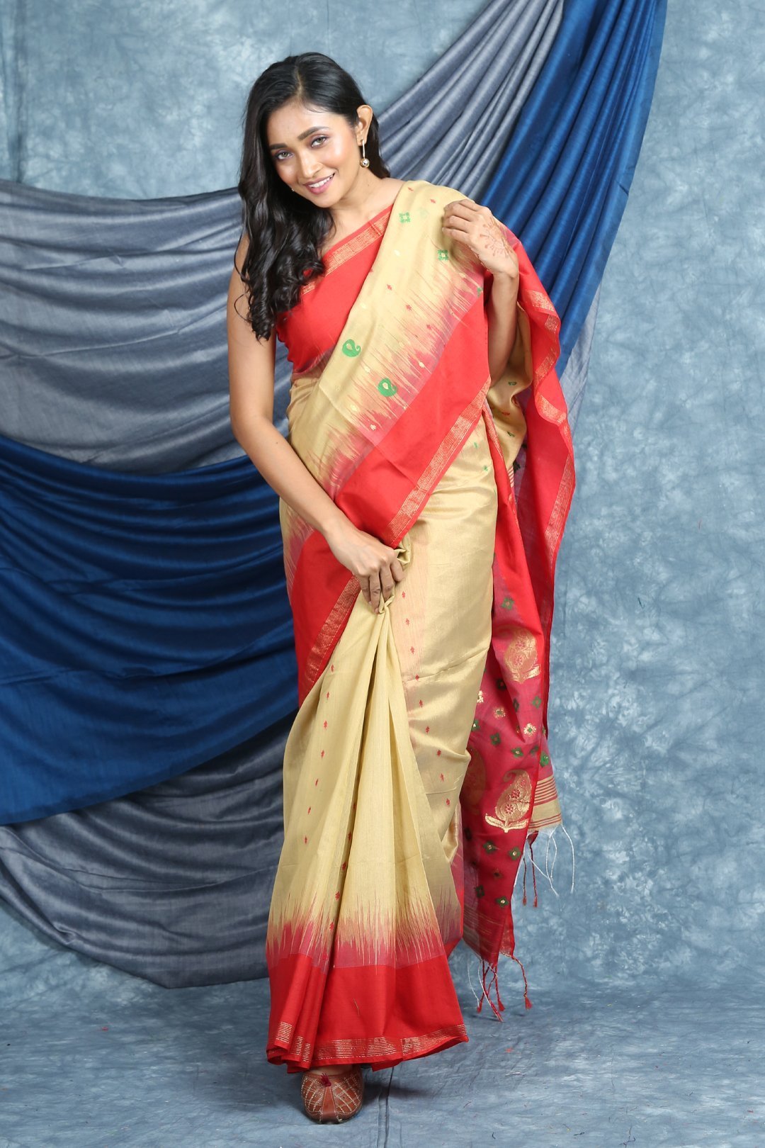 Women's Cotton Saree with Woven Pallu - Arhi