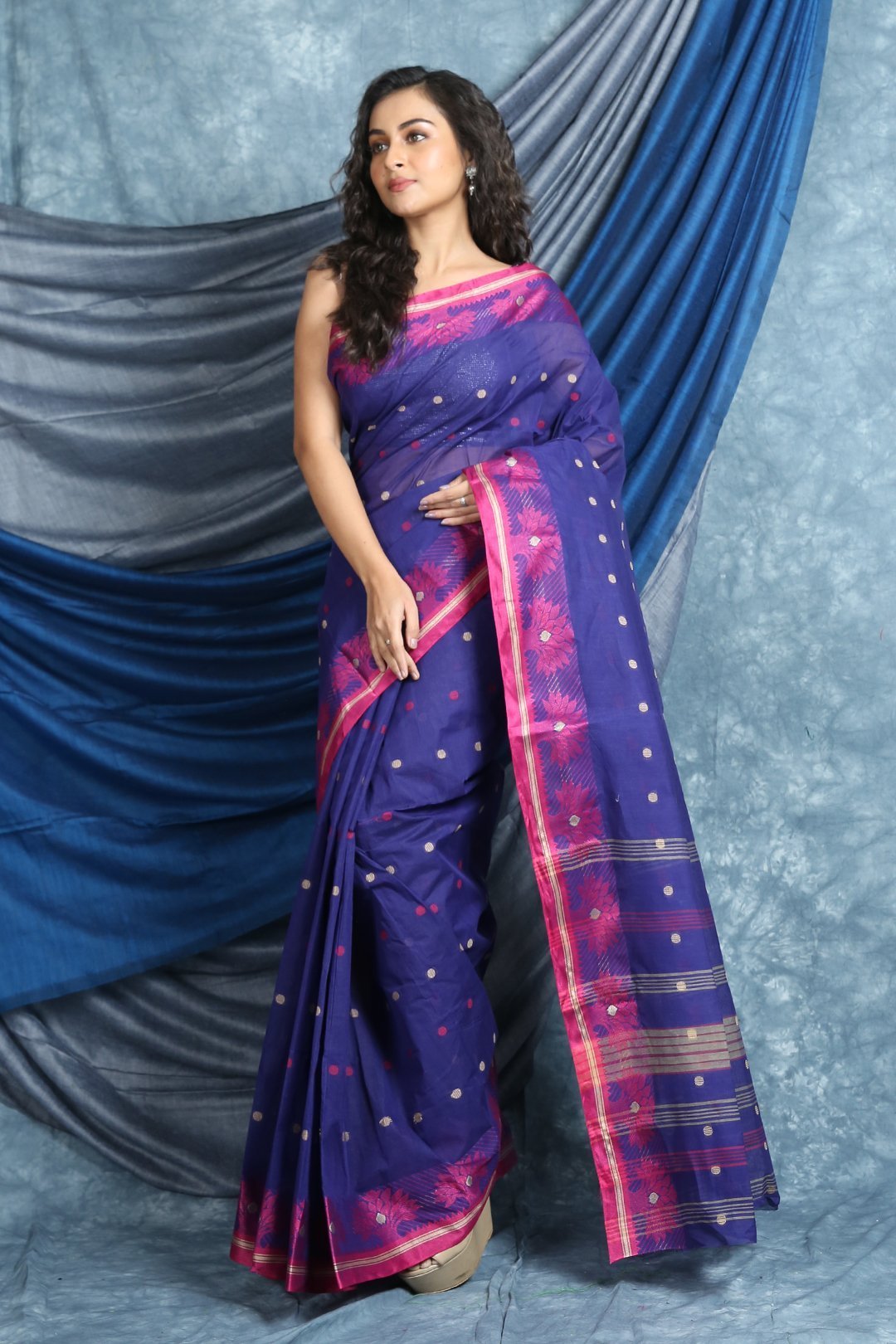 Women's Handwoven Cotton Tant Saree - Arhi