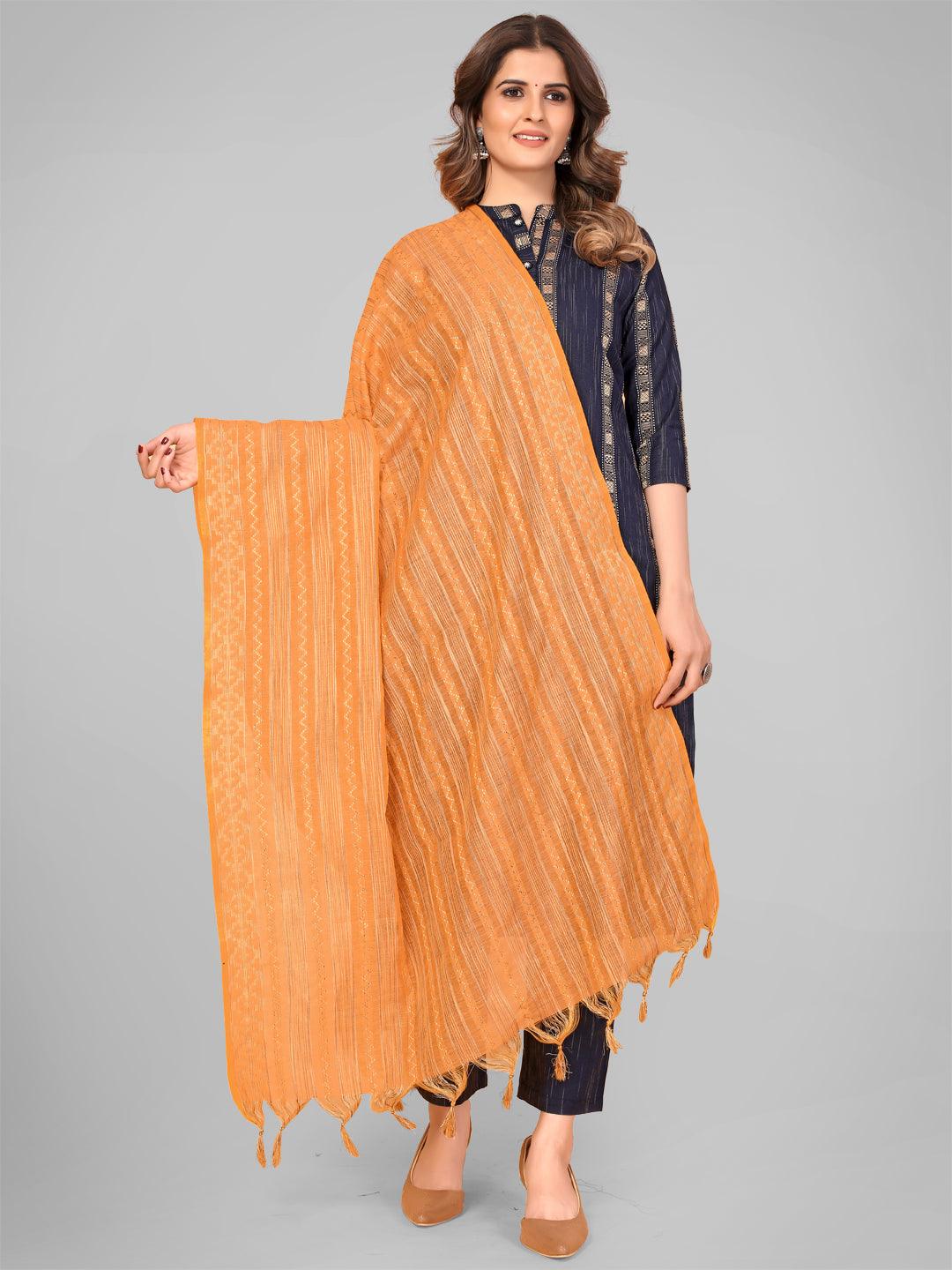 Women Orange Art Silk Dupatta by Vbuyz (1pc) - Indiakreations