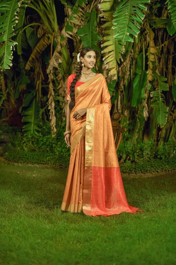 Brown Bandhani Bhagalpuri Silk Saree - Indiakreations