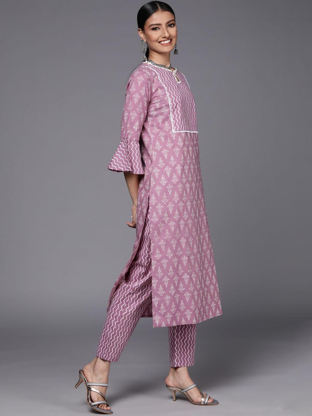 Varanga women printed kurta set paired with printed pant - Indiakreations