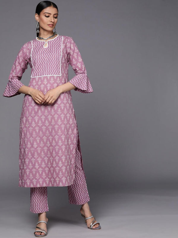 Varanga women printed kurta set paired with printed pant - Indiakreations