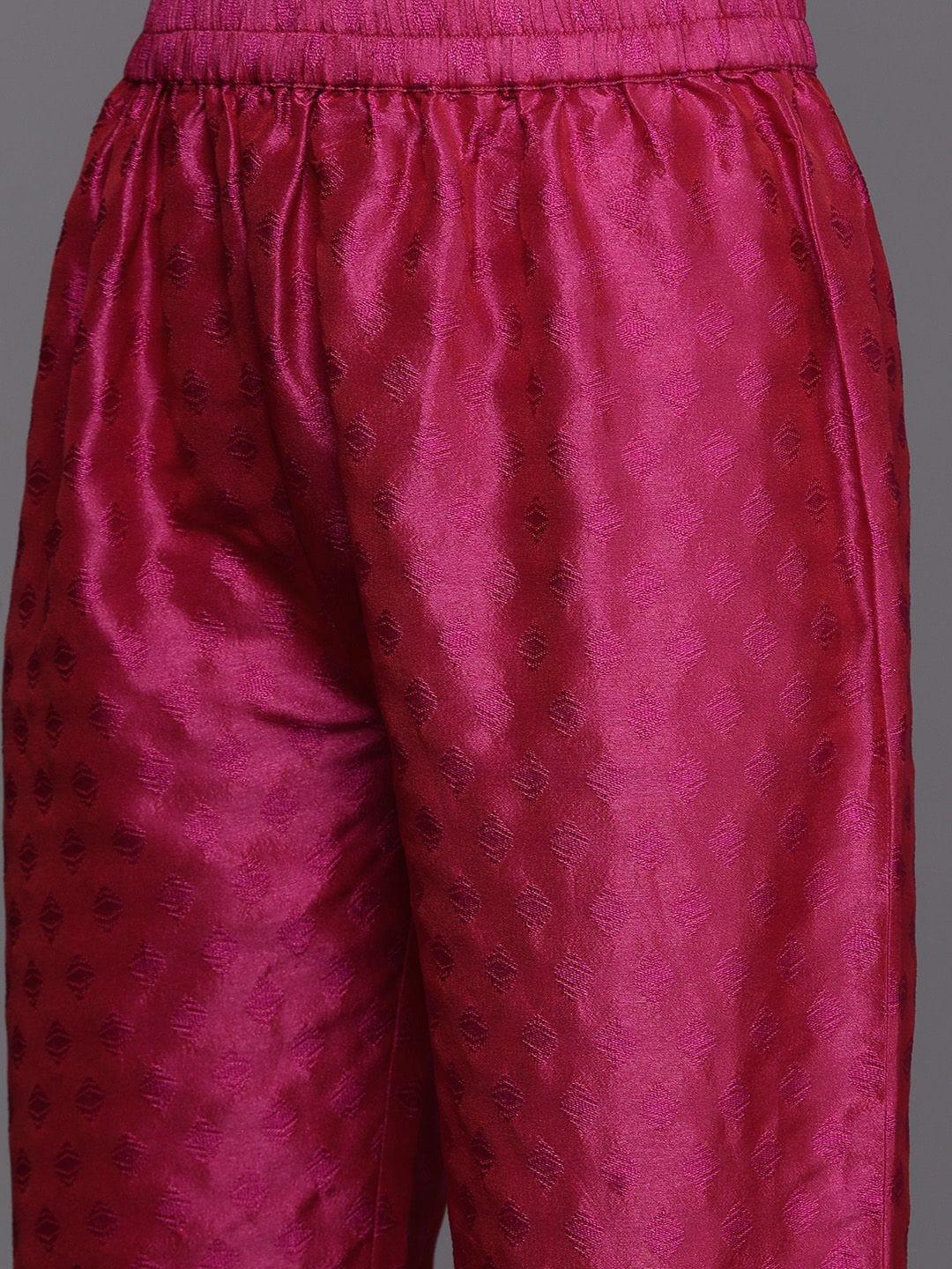 Varanga pink embroidered kurta paired with straight bottom - Indiakreations