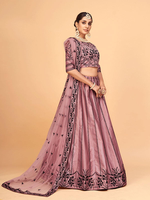 Women's Peach Festival Wear Lehenga Set - Odette