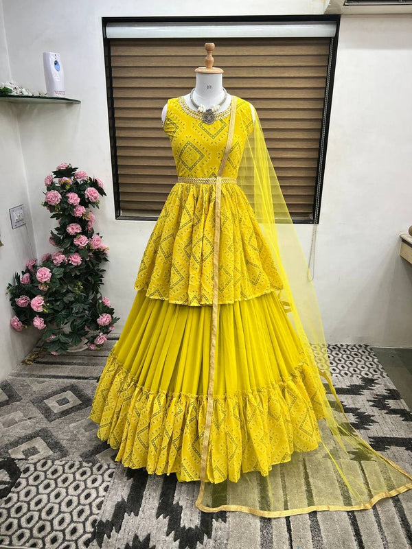 Dijon Georgette Gown With Dupatta Set