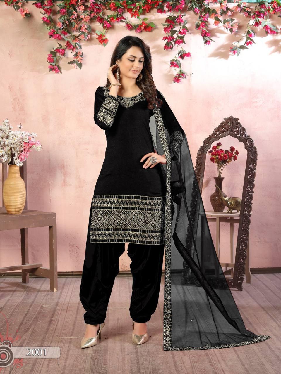 Black Art Silk Anarkali With Dupatta Set - Indiakreations