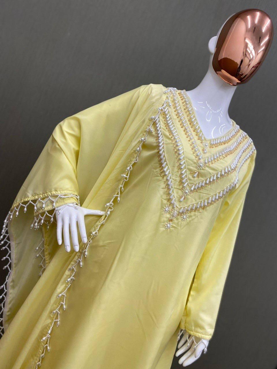 Yellow Muslin Silk Salwar Suit with Dupatta Set - Indiakreations