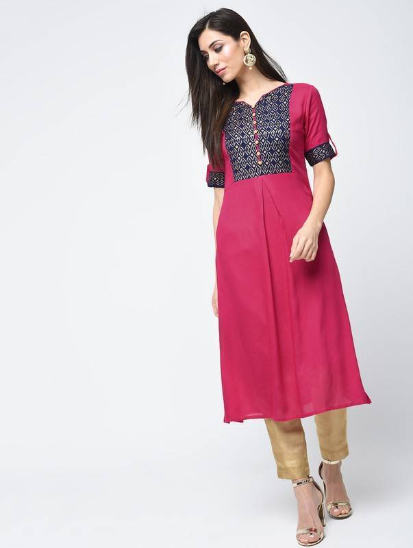 Women's Block Printed Straight Kurta - Aniyah