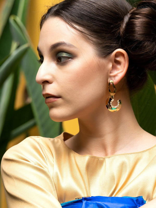 Women's Retro Gold Tone Dangle Earrings - Odette