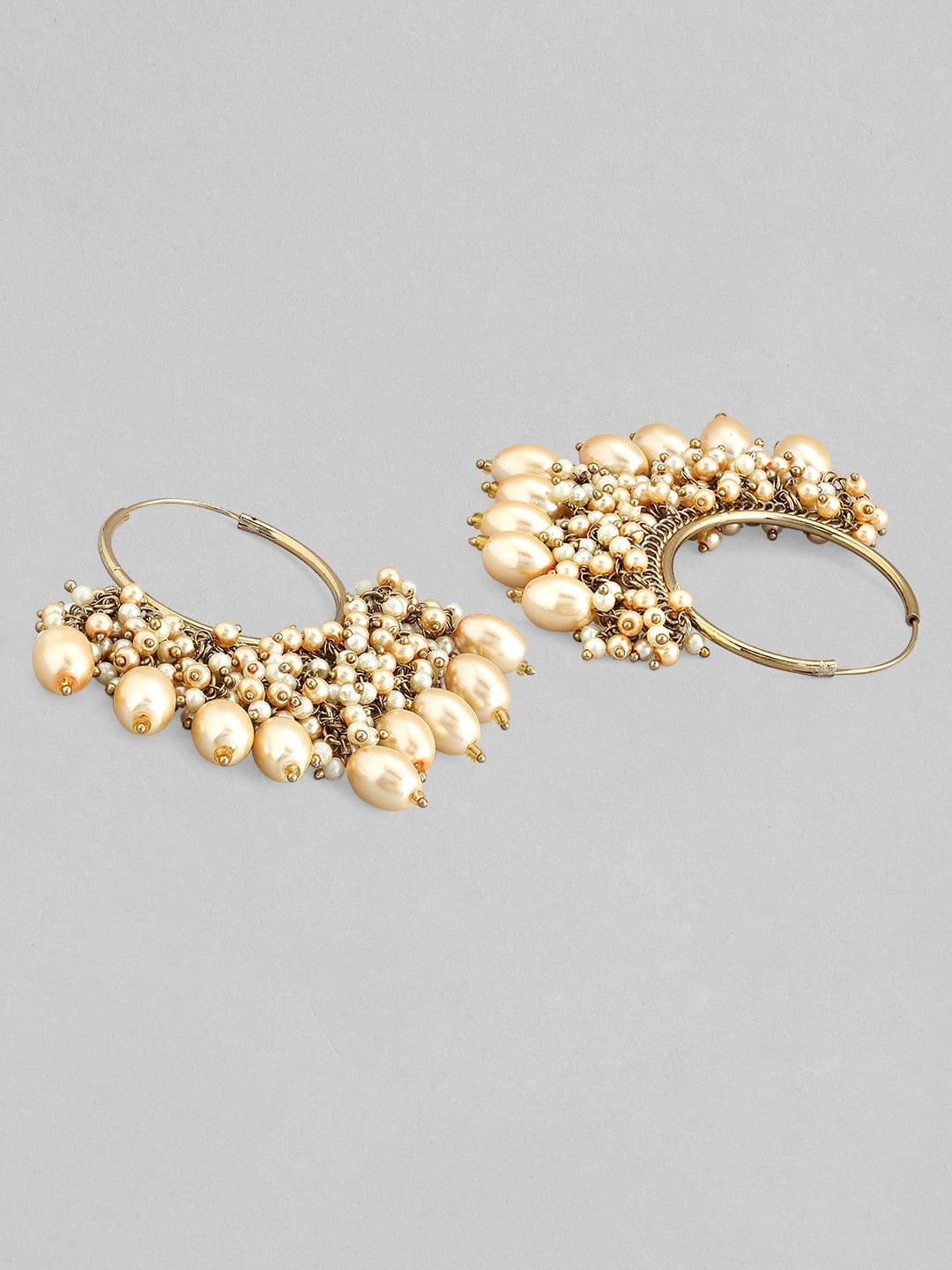 Rubans 22k Gold-Plated Handcrafted Chandbali Earrings - Indiakreations