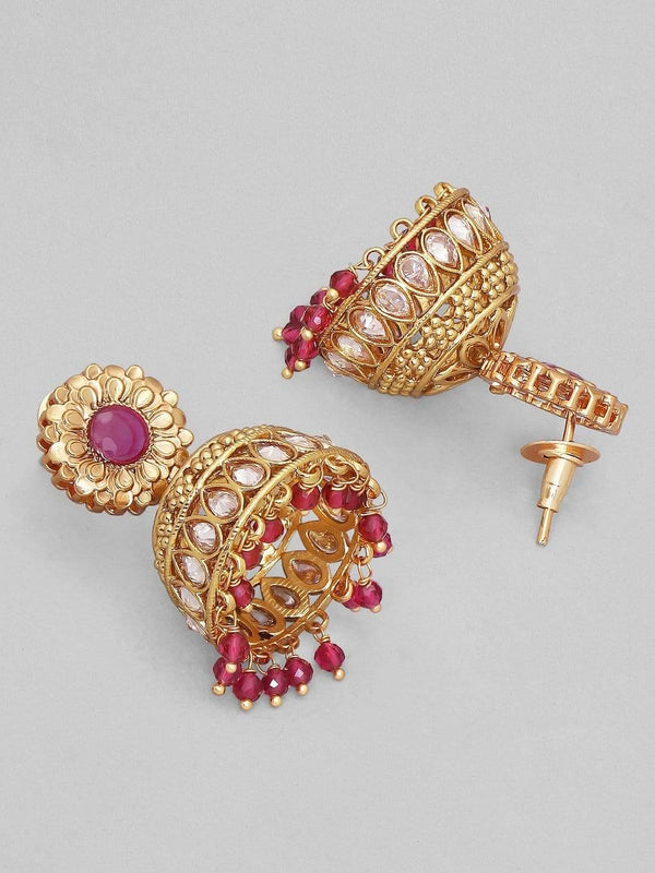 Rubans 22K Gold Plated Handcrafted Filigree Jhumka Earrings - Indiakreations