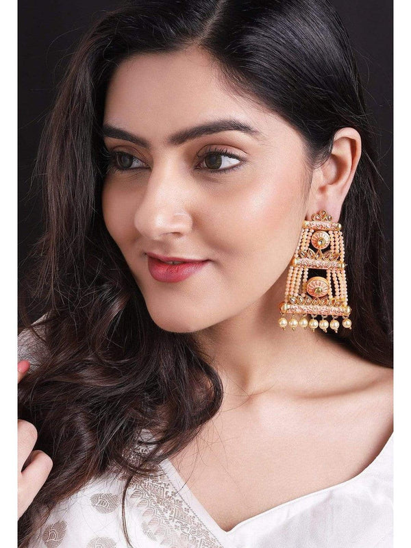 Rubans 24K Gold Plated Handcrafted Pastel Color Drop Earrings - Indiakreations