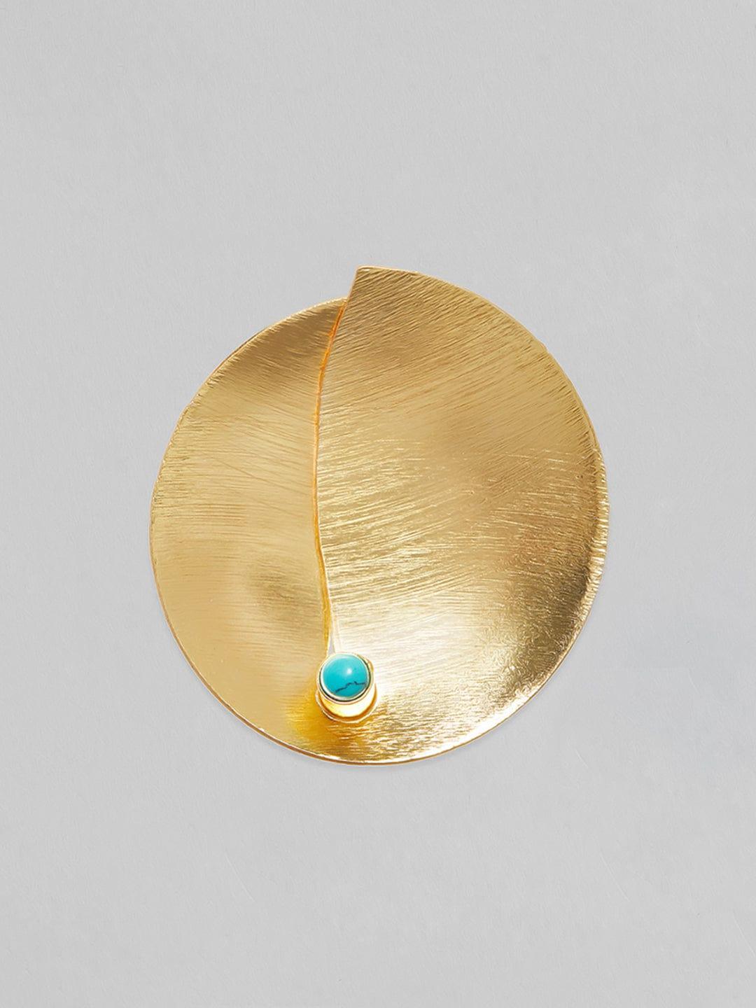 Rubans Voguish 24k Gold Plated Blue Studs Earrings - Indiakreations