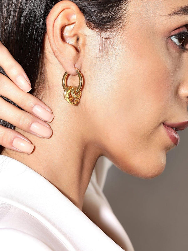 Rubans Voguish Gold-Toned Set Of 6 Gold Plated Classic Studs Earrings - Indiakreations