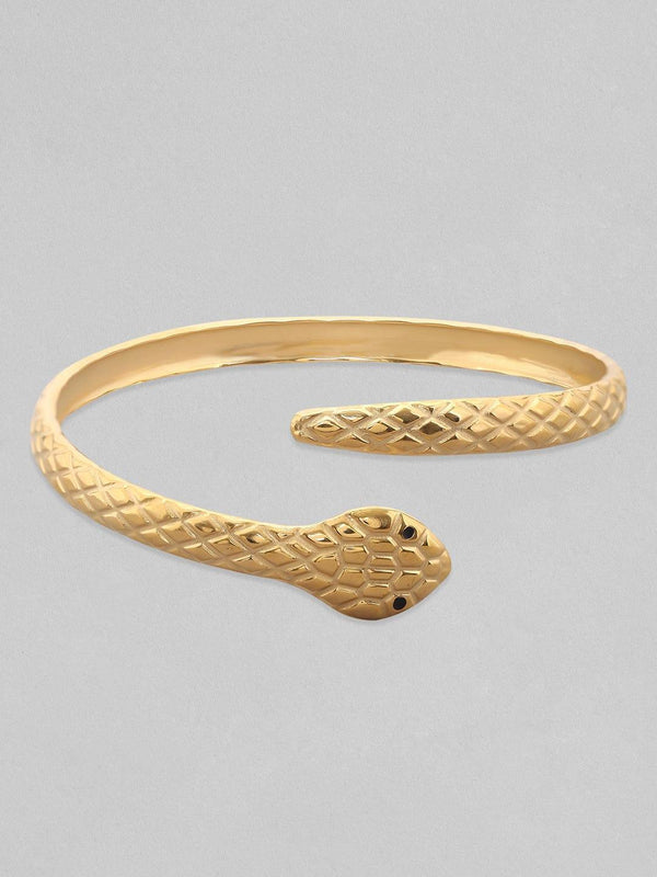 Rubans Voguish Snake Textured Open Bracelet - Indiakreations