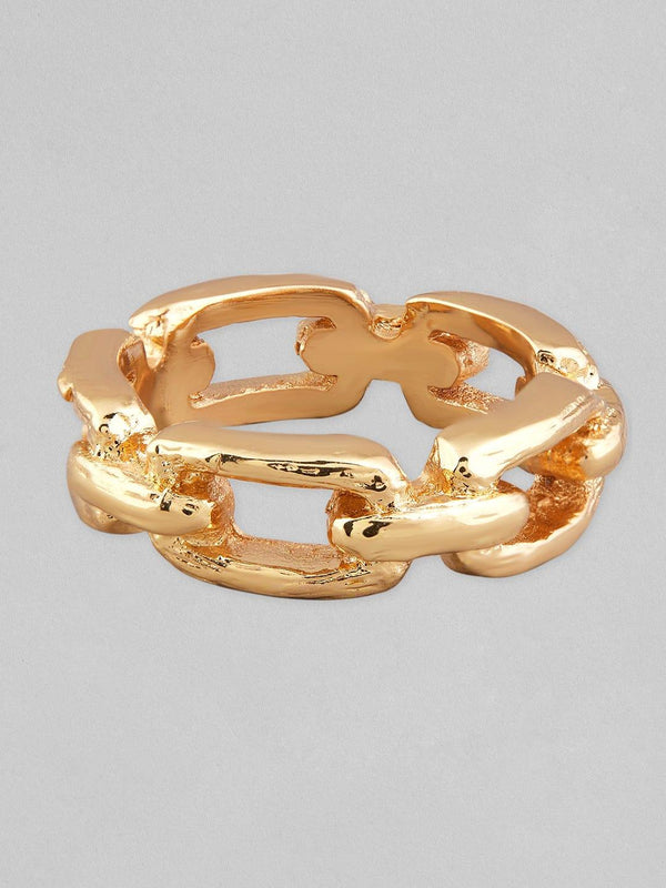 Rubans Voguish Women Gold-Plated Chain linked Finger Ring - Indiakreations