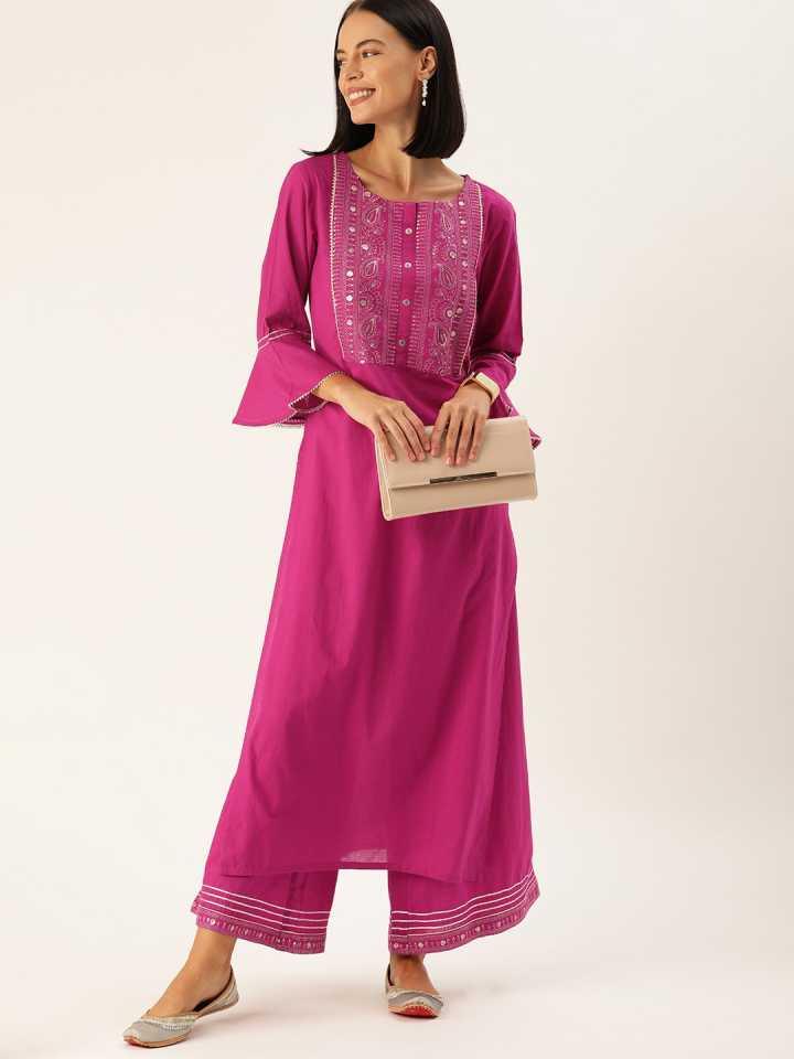 Kurta and Palazzo Set Cotton Blend - Indiakreations