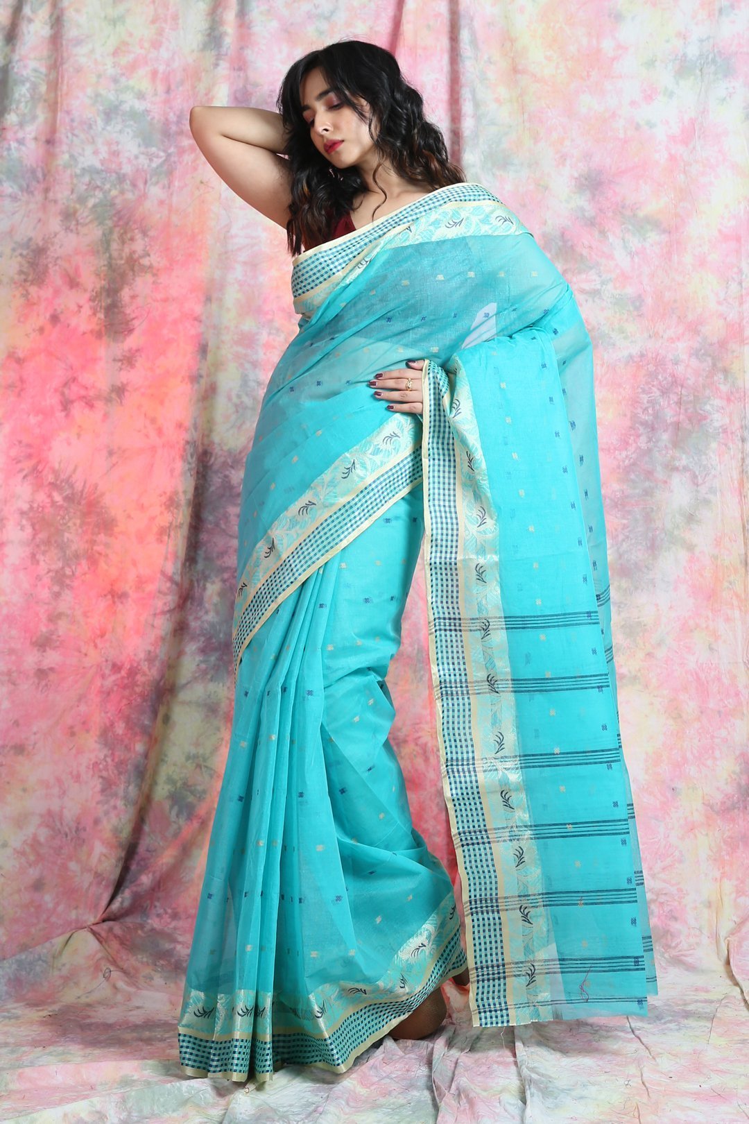 Women's Handwoven Cotton Tant Saree - Arhi