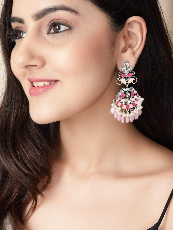 Silver Plated Pleasant Multicolor Earrings - Indiakreations
