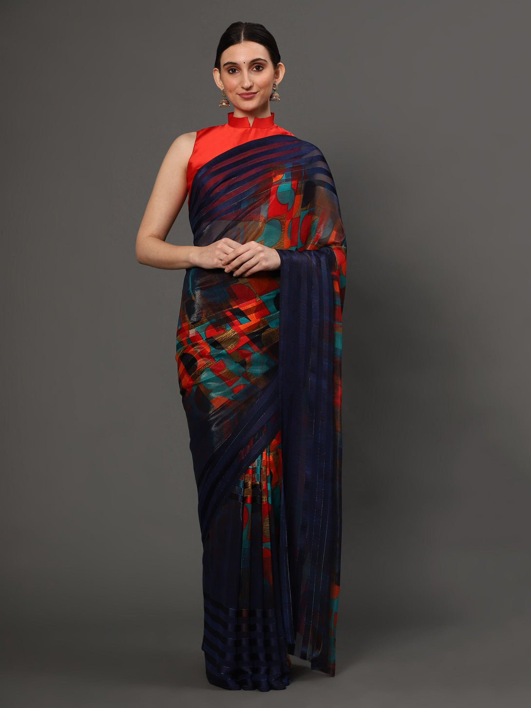 Women's Blue Color Beautiful Ethnic Wear Printed Saree - AAISHREE - Indiakreations