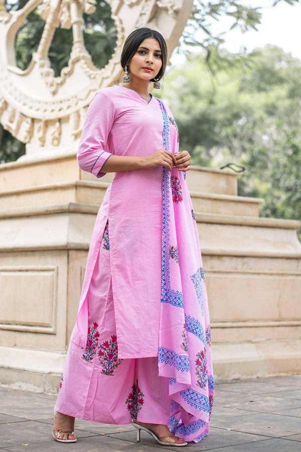 Kurta and Embroidered Palazzo Set