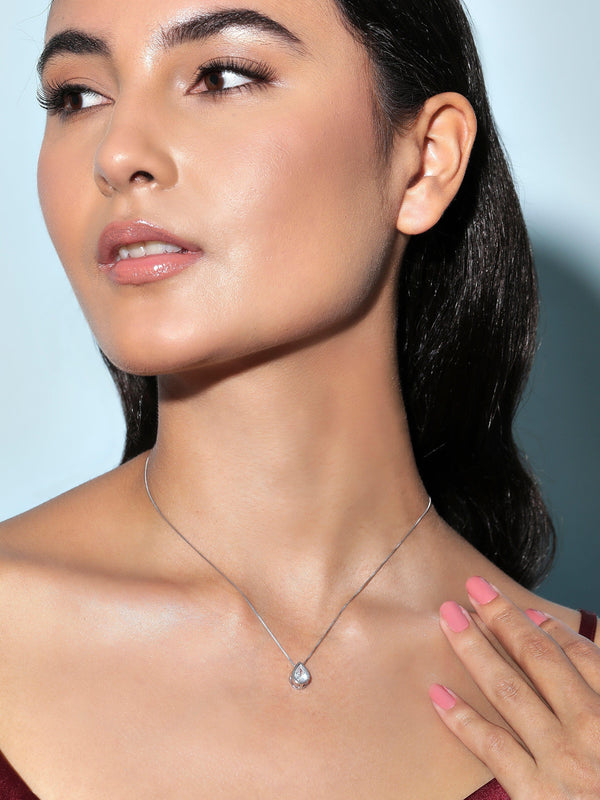 The Drop Shaped Zircon - Necklace - Indiakreations