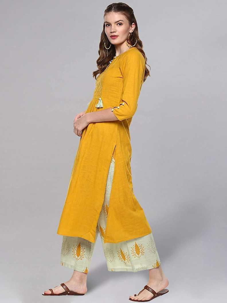 Women's Kurta And Palazzo Set Rayon 2Pc - Noz2Toz - Indiakreations