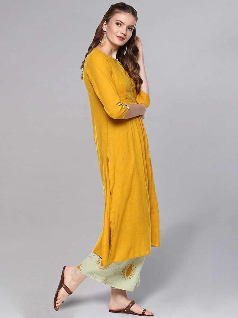 Women's Kurta And Palazzo Set Rayon 2Pc - Noz2Toz - Indiakreations