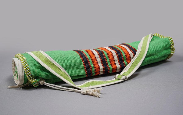 Yoga Cylindrical Bag -Pastel Green With Pattern - Indic Inspirations